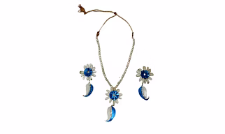 Mango pattern earring necklace set