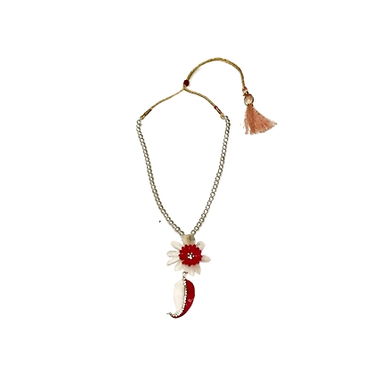 Mango pattern earring necklace set-MAROON-2