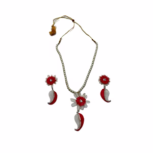 Mango pattern earring necklace set