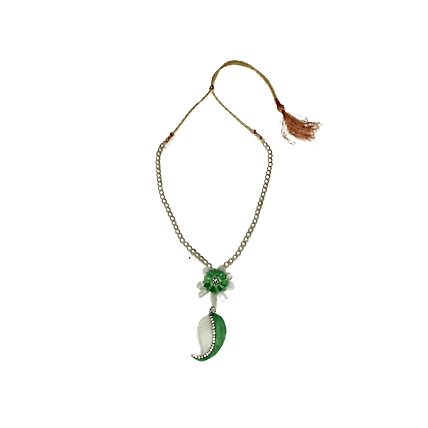 Mango pattern earring necklace set-GREEN-2