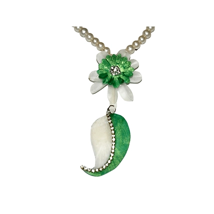 Mango pattern earring necklace set-GREEN-4