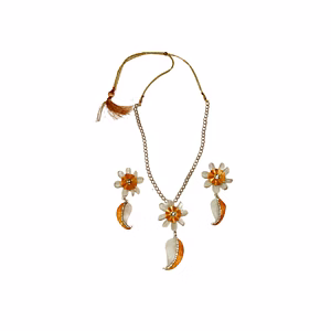 Mango pattern earring necklace set