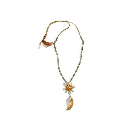 Mango pattern earring necklace set-YELLOW-2