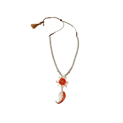 Mango pattern earring necklace set-ORANGE-1