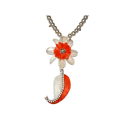 Mango pattern earring necklace set-ORANGE-4