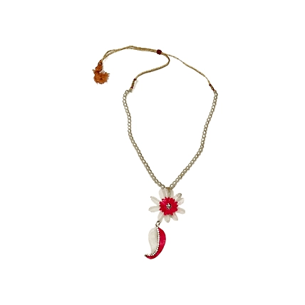 Mango pattern earring necklace set-RED-2