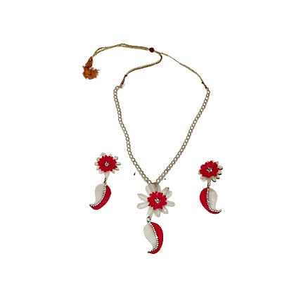 Mango pattern earring necklace set-PUSPITAHANDICRAFTPRODUCTPHP-68