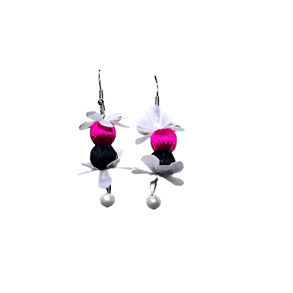 Multicolour long earring necklace set-MULTICOLOUR-1