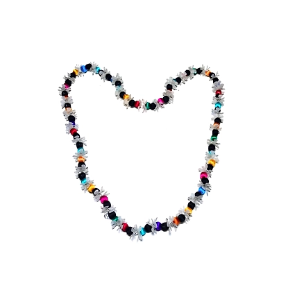 Multicolour long earring necklace set-MULTICOLOUR-2
