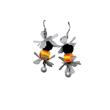 Multicolour long earring necklace set-YELLOW &amp; BLACK-2