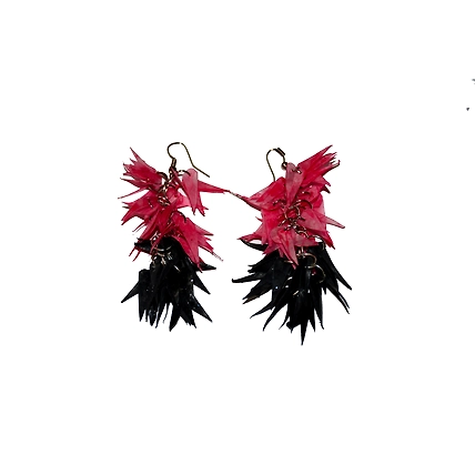 Jhuri Bhaja earring necklace set-MAROON &amp; BLACK-1
