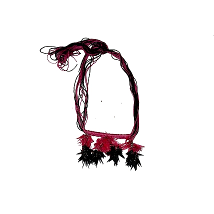 Jhuri Bhaja earring necklace set-MAROON &amp; BLACK-3