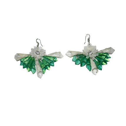 Jhalmudhi pattern earring necklace set-GREEN-1