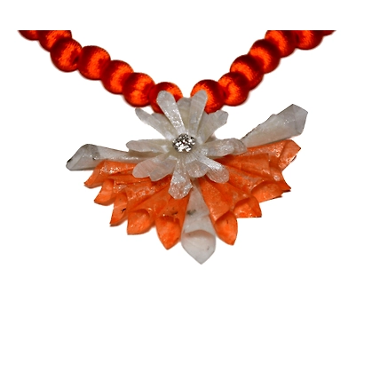 Jhalmudhi pattern earring necklace set-ORANGE-4