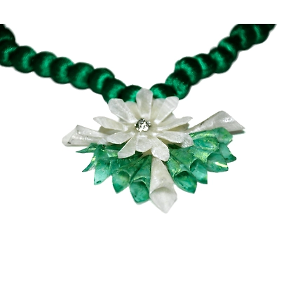 Jhalmudhi pattern earring necklace set-GREEN-4