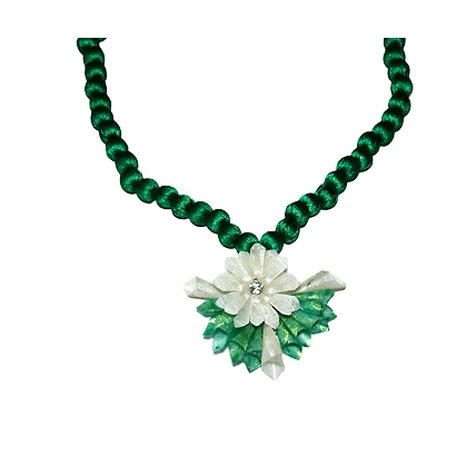 Jhalmudhi pattern earring necklace set-GREEN-3