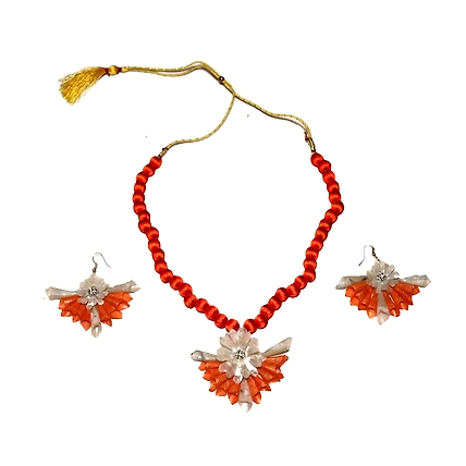 Jhalmudhi pattern earring necklace set-PUSPITAHANDICRAFTPRODUCTPHP552