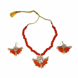 Jhalmudhi pattern earring necklace set