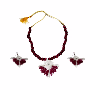 Jhalmudhi pattern earring necklace set