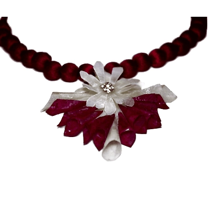 Jhalmudhi pattern earring necklace set-MAROON-4