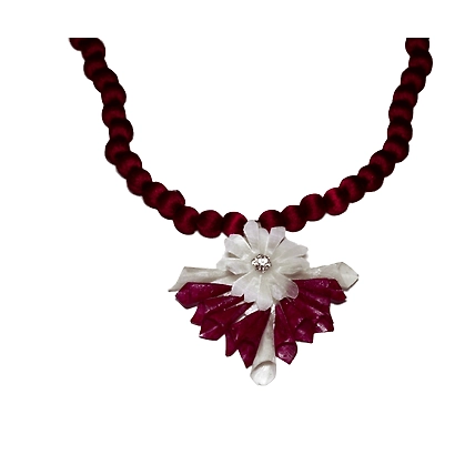 Jhalmudhi pattern earring necklace set-MAROON-3