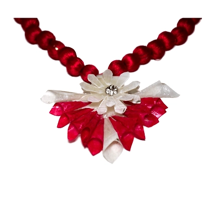 Jhalmudhi pattern earring necklace set-RED-4