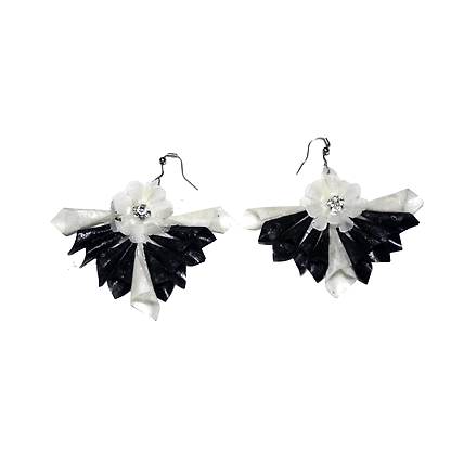 Jhalmudhi pattern earring necklace set-BLACK-1