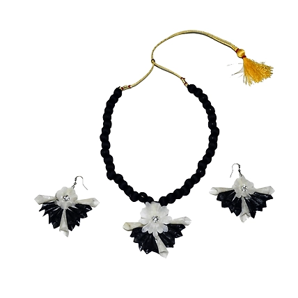Jhalmudhi pattern earring necklace set-PUSPITAHANDICRAFTPRODUCTPHP555