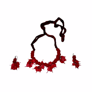 Leaves style earring necklace set