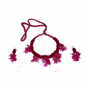 Leaves style earring necklace set