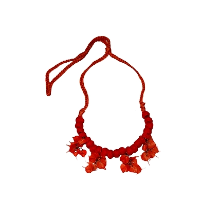 Leaves style earring necklace set-ORANGE-2