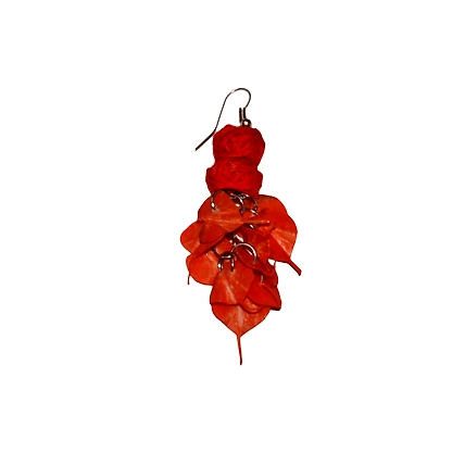 Leaves style earring necklace set-ORANGE-4