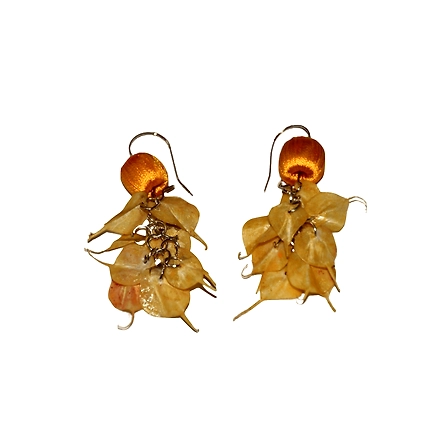 Leaves style earring necklace set-YELLOW-1
