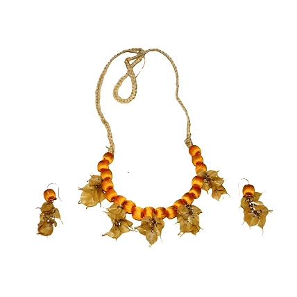 Leaves style earring necklace set-PUSPITAHANDICRAFTPRODUCTPHP-73