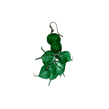 Leaves style earring necklace set-GREEN-4