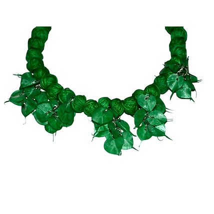 Leaves style earring necklace set-GREEN-3