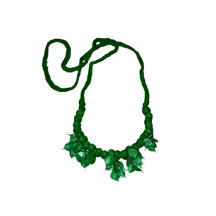 Leaves style earring necklace set-GREEN-2