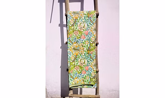 Singhalr DESIGN STUDIO Green Multi Bagh Cotton Block Printed Double Bed Sheet