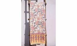 Singhalr DESIGN STUDIO Orange Bagh Cotton Block Printed Double Bed Sheet
