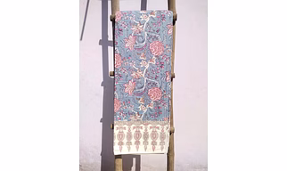 Singhalr DESIGN STUDIO Purple Bagh Cotton Block Printed Double Bed Sheet