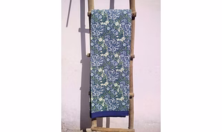 Singhalr DESIGN STUDIO Jaal Blue Cotton Block Printed Double Bedsheet