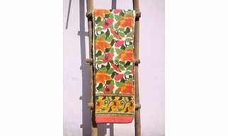 Singhalr DESIGN STUDIO Green Yellow Bagh Cotton Block Printed Double Bed Sheet