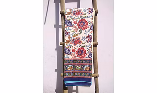 Singhalr DESIGN STUDIO Blue Bagh Cotton Block Printed Double Bed Sheet