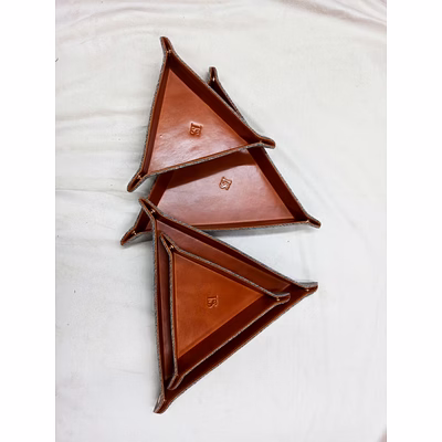 leather tray set