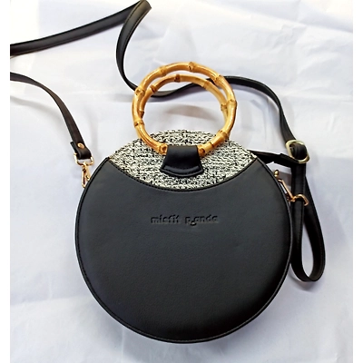 Leather & Fabric Sling Bag