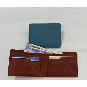 Men's Wallet In Blue Tan Leather