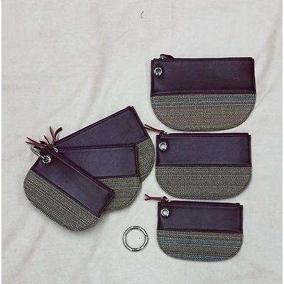 Leather Mini Pouch Set Of 3