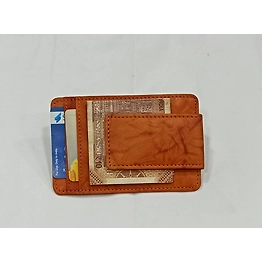 Leather Money Clip In Tan