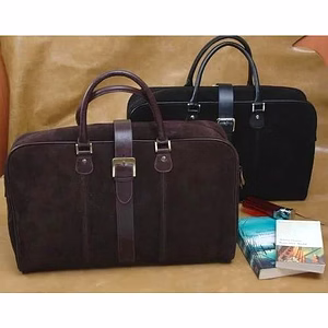 Travel Bag In Suede Leather