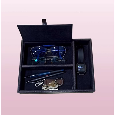 leather table organiser